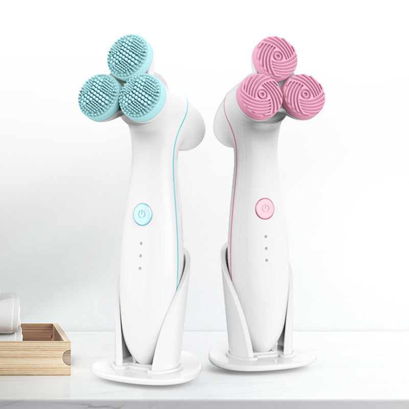 3D Smart Massage Cleanser Electric Cleanser Electric Silicone Facial Cleanser 0 - Tophatter Daily Deals