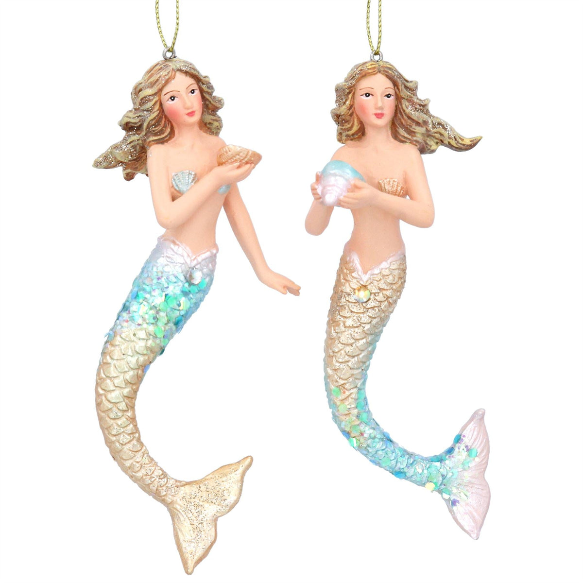 Mermaid Christmas Bauble | Under the Sea Mermaid Christmas Tree Ornament - 14cm Baubles - Tophatter Daily Deals