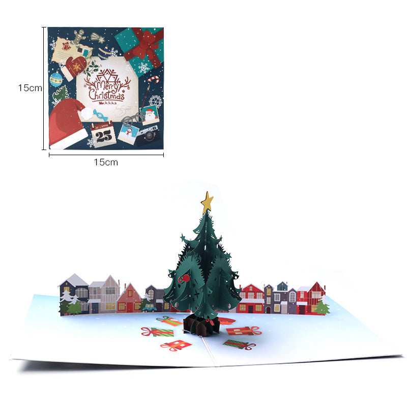 3d Christmas Greeting Card Stereo Christmas Tree Card Creative Christmas Capital 0 - Tophatter Daily Deals