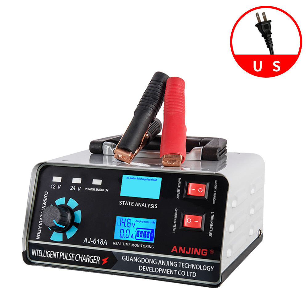 400W Automobile Battery Charger 12V24v Pulse Repair High Power Charger 618A US 0 - Tophatter Daily Deals