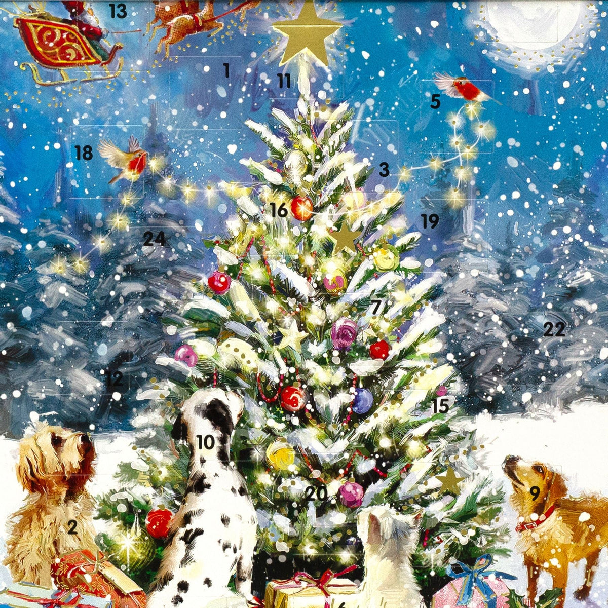 Christmas Tree Christmas Advent Calendar | Dog Advent Calendar - 34x25cm Advent Calendar - Tophatter Daily Deals