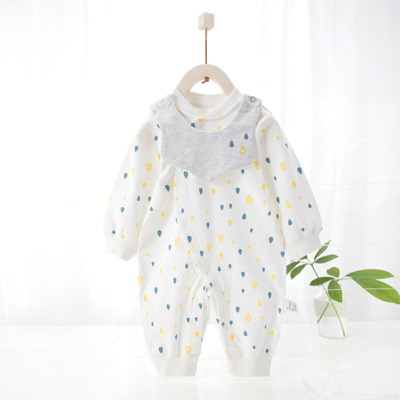 Baby's Pure Cotton Thermal Jumpsuit Happy rainy season yellow 0 - Tophatter Daily Deals