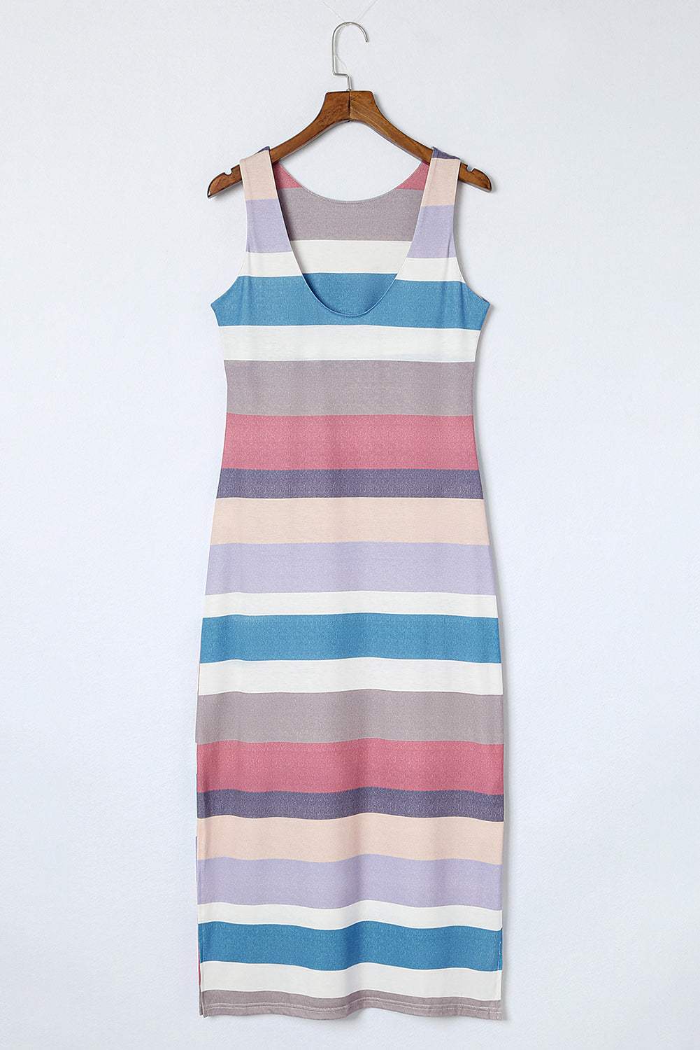 Striped Slit Sleeveless Maxi Dress Casual Dresses - Tophatter Daily Deals