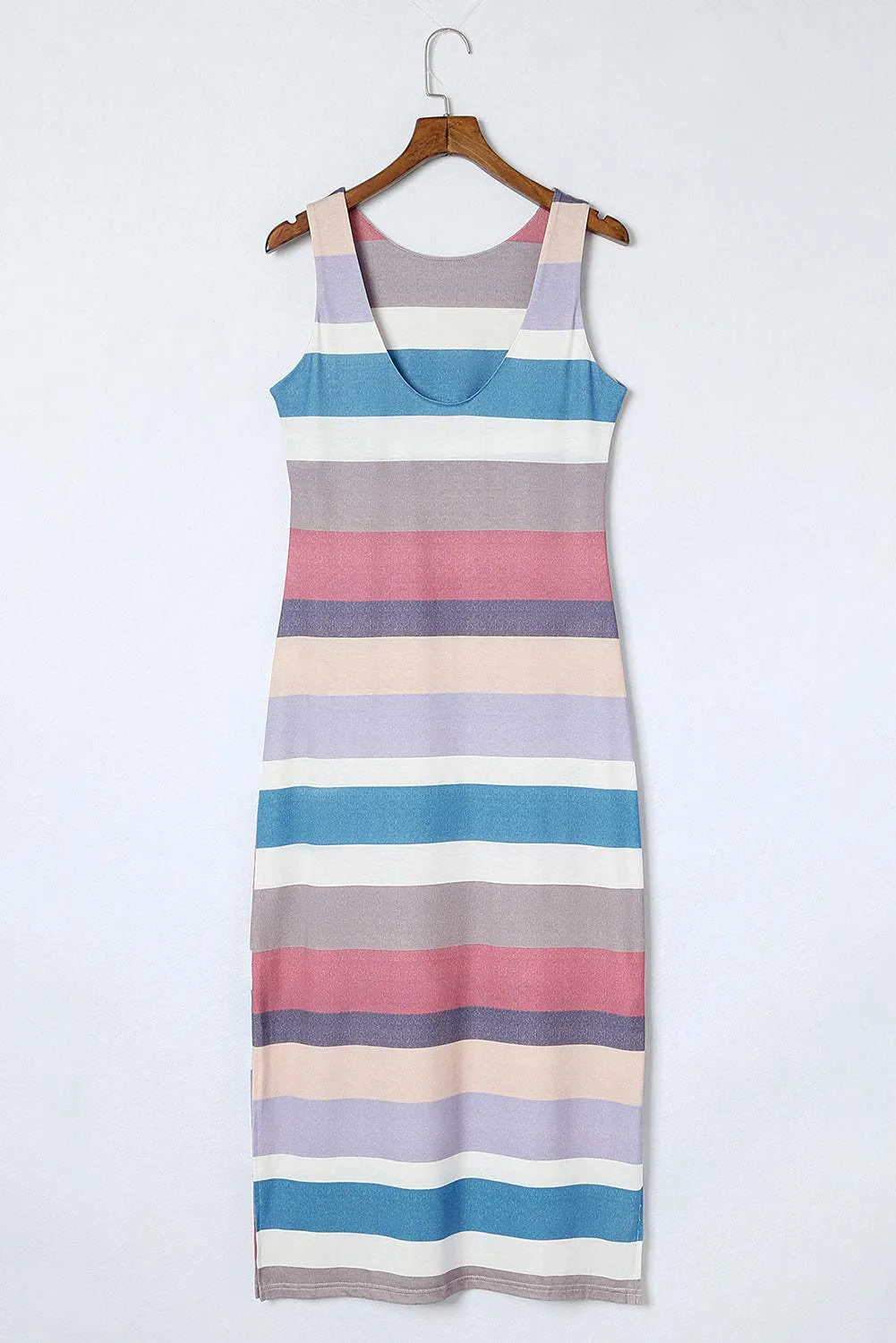 Striped Slit Sleeveless Maxi Dress Casual Dresses - Tophatter Daily Deals