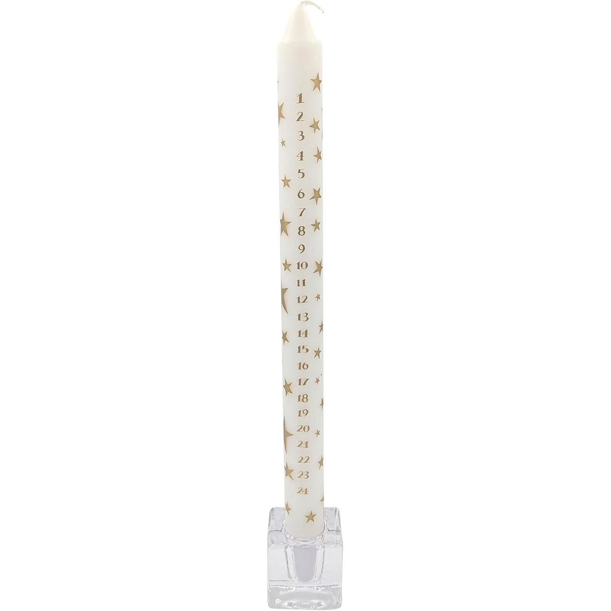 Gold Star Advent Dinner Candle | Numbered Christmas Calendar Candle - 29cm Advent Candle - Tophatter Daily Deals
