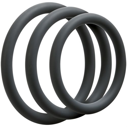 Optimale 3 Ring Set (Slate) – Silicone Thin Cock Ring Set with 40mm, 45mm, and 50mm Diameters > Cock Ring > Sets - Tophatter Daily Deals