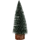 Medium Snowy Green Bottle Brush Christmas Tree | Snow-Flocked Pine Tree - 25cm Ornament - Tophatter Daily Deals