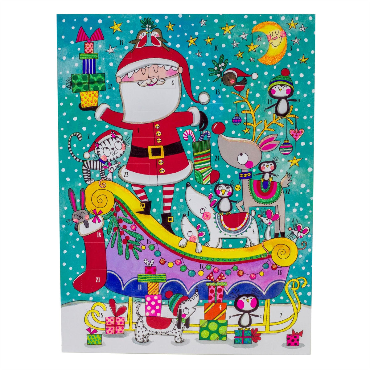 Santa Sleigh Animals Christmas Advent Calendar | Children's Traditional Calendar Advent Calendar - Tophatter Daily Deals