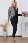 Leopard Round Neck Top and Drawstring Pants Lounge Set Loungewear Sets - Tophatter Daily Deals