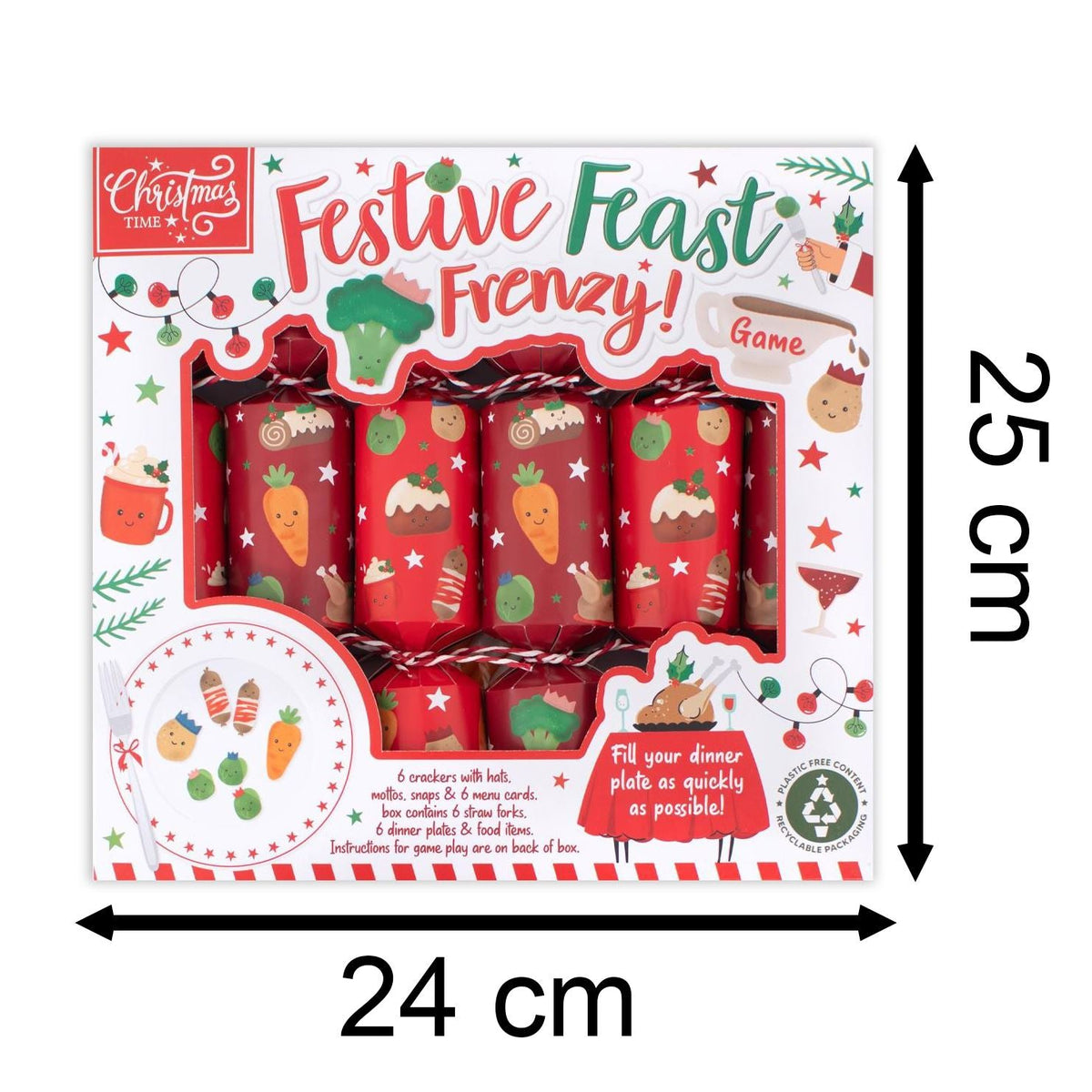 Festive Feast Frenzy Game | 6 Family Christmas Crackers Christmas Dinner Game Christmas Cracker - Tophatter Daily Deals