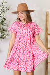 Double Take Short Flounce Sleeve Tiered Dress Casual Dresses - Tophatter Daily Deals