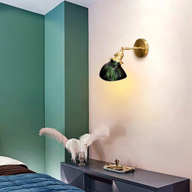 Brass Bedside Lamp Retro Restaurant Homestay Single Head Glass Small Chandelier 0 - Tophatter Daily Deals