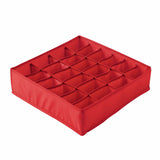 24 Compartment Underwear Sock Storage Box Washable Red 0 - Tophatter Daily Deals