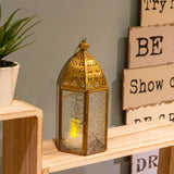 Gold Metal Kasbah Candle Lantern | Moroccan Style Lantern Tealight Holder - 21cm Lantern - Tophatter Daily Deals