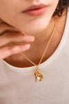 Pearl Trim Pendant Stainless Steel Necklace Necklaces - Tophatter Daily Deals
