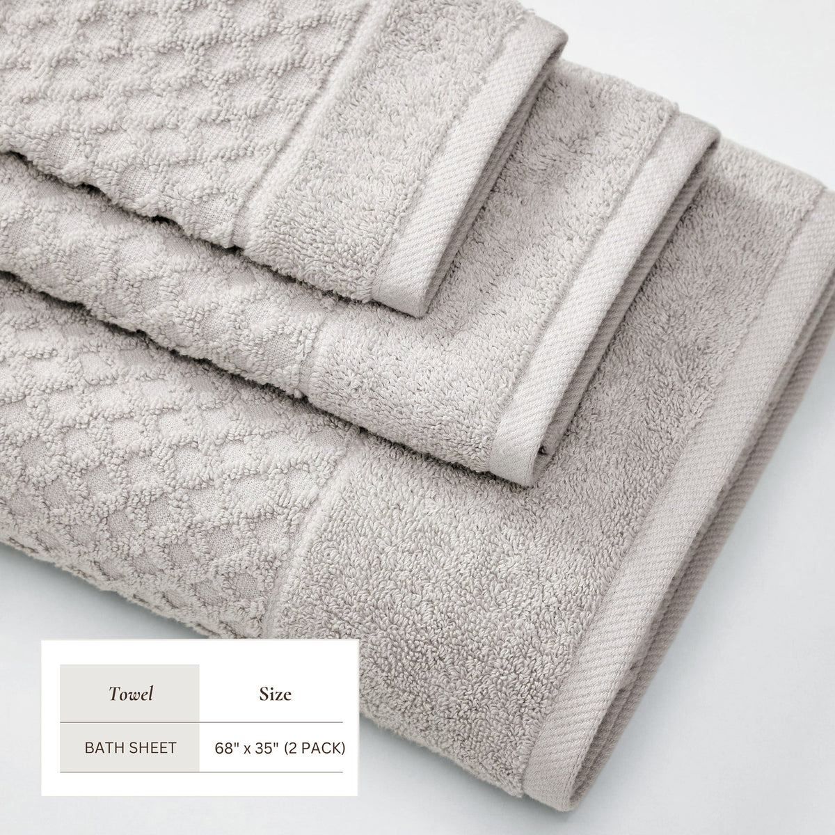 Cotton Diamond Waffle Weave Bath Towel Set - Grayson Collection Bath - Tophatter Daily Deals