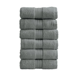 Cotton Terry Bath Towel Set - Cooper Collection Hand Towel (Pack of 6) Steel Blue Bath - Tophatter Daily Deals