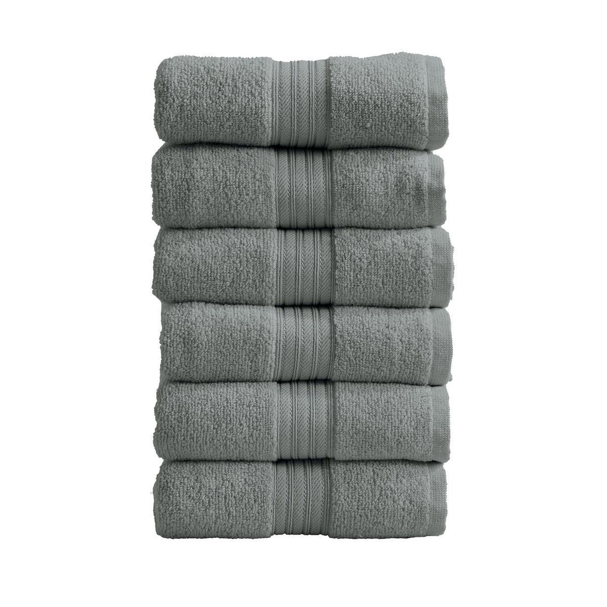 Cotton Terry Bath Towel Set - Cooper Collection Hand Towel (Pack of 6) Steel Blue Bath - Tophatter Daily Deals