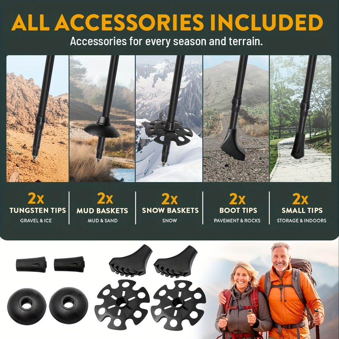 Trekking Poles Aluminum Alloy Quick Lock Hiking Sticks (2pcs) Camping & Hiking - Tophatter Daily Deals