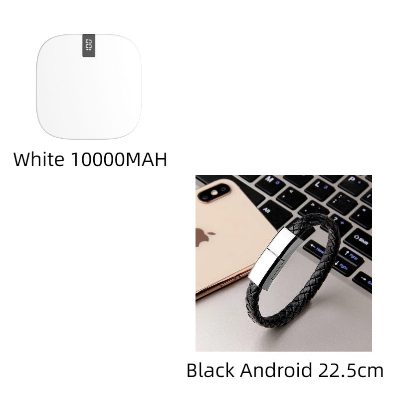 10000 mAh Mini Power Bank Fast Input Digital Display Powerbank White Suit B 10000MAH 0 - Tophatter Daily Deals