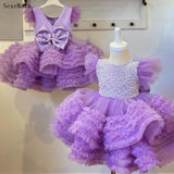 Baby Girl One Year Old Dress Birthday Princess Dress Piano Playing Tulle Tutu Purple 0 - Tophatter Daily Deals