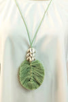 Leaf Macrame Pendant Necklace Necklaces - Tophatter Daily Deals