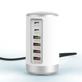 6-port Cylindrical Adapter 65W High-power Fast Charge White 0 - Tophatter Daily Deals