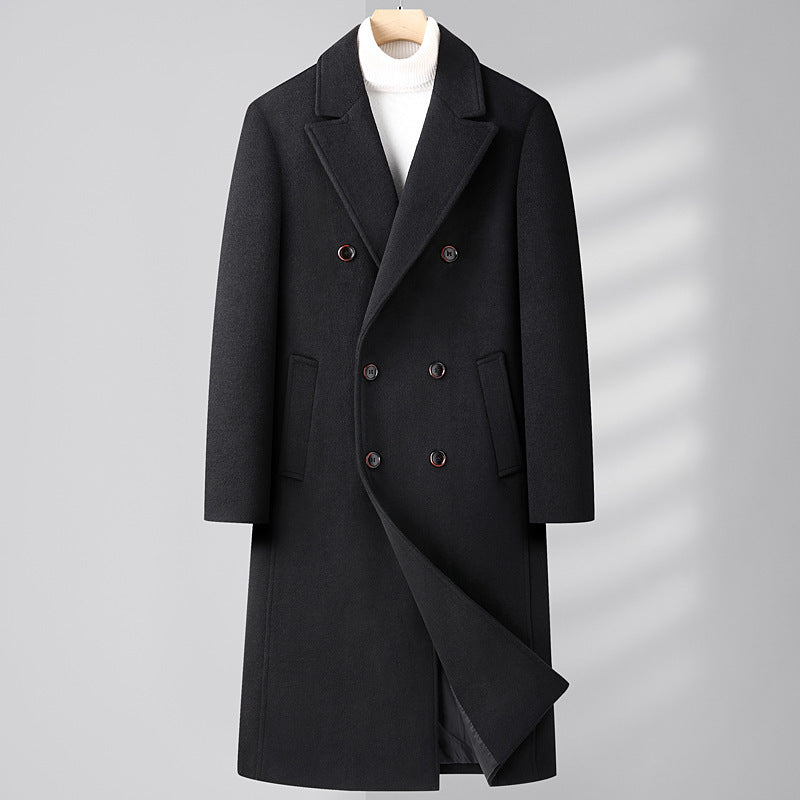 Warm Structured Overknee Wool Coat - Double Breasted, Winter 3D Changing Face Moving Picture Frame - Tophatter Daily Deals