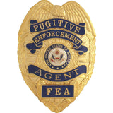 Fugitive Enforcement Badge with Reverse Panels (FREE LEATHER CASE w/ ID Window) - Tophatter's Weapons'N'Deals Badges - Tophatter Daily Deals