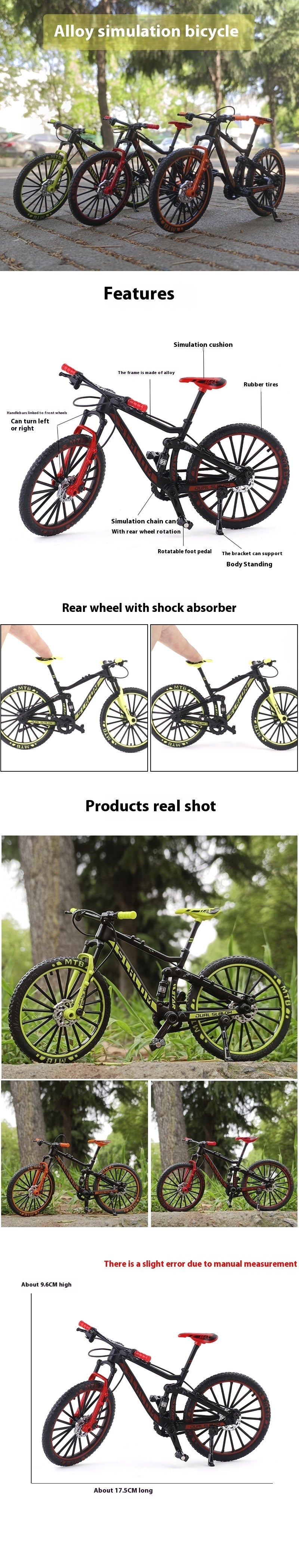 1 To 10 Simulation Alloy Downhill Mountain Bike Model Toy 0 - Tophatter Daily Deals