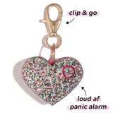 Bling Heart Panic Alarm Personal Safety Flashlight Key Chain Campus Safety - Tophatter Daily Deals