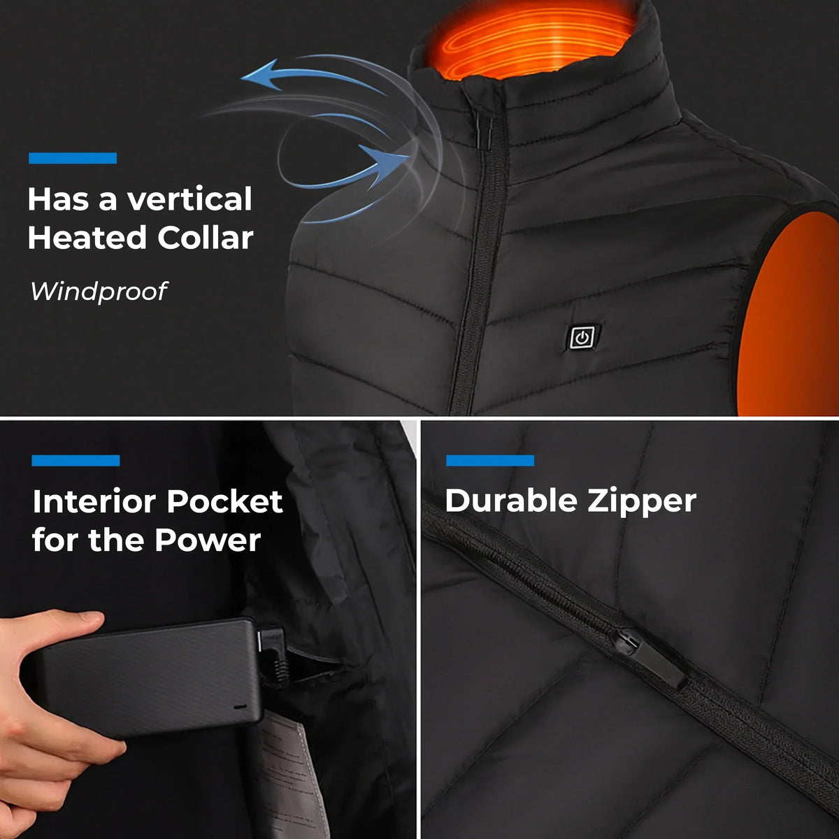 Heated Vest Nine Zone Lightweight Outdoor Fall 2025 Warmth - Tophatter Daily Deals