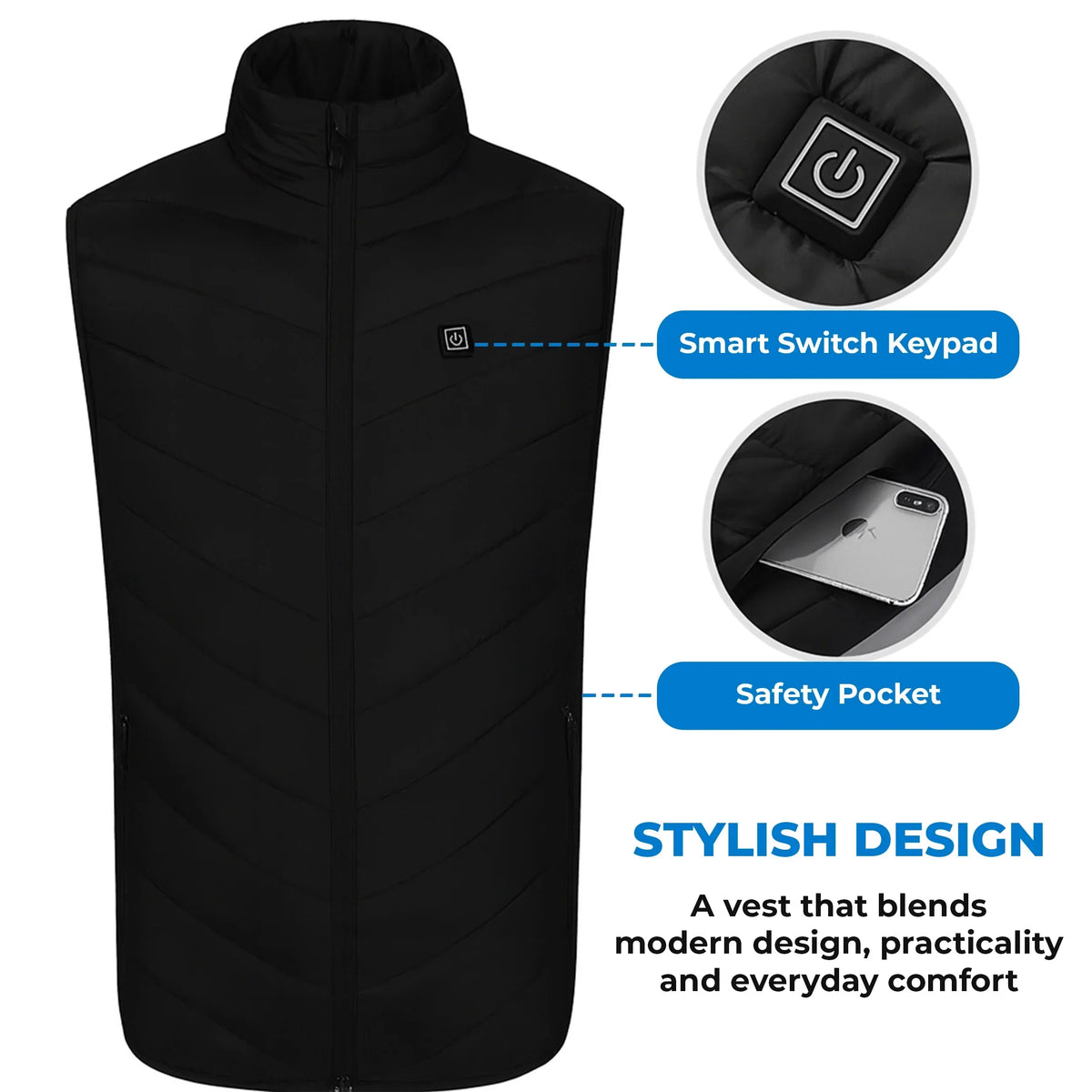Heated Vest Nine Zone Lightweight Outdoor Fall 2025 Warmth - Tophatter Daily Deals
