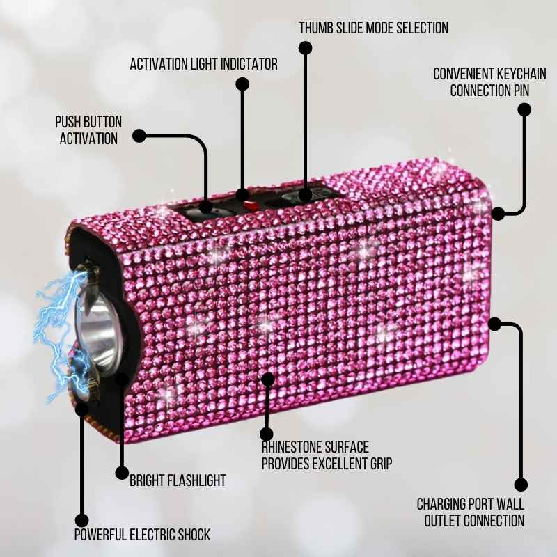 RhineStun Keychain Stun Gun Flashlight Combo Pink Stun Guns - Tophatter Daily Deals