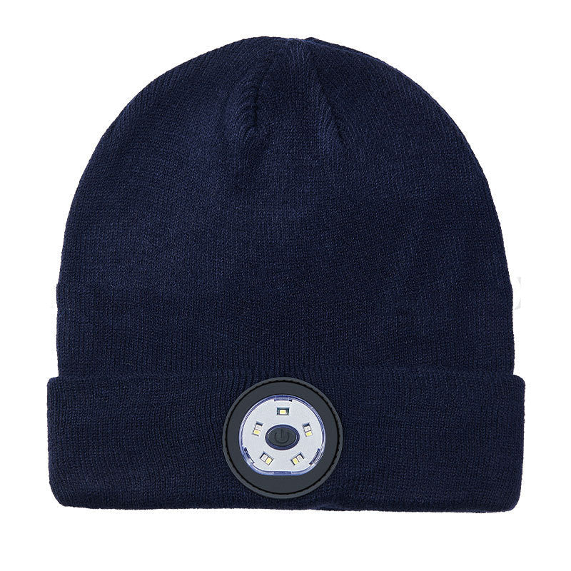 Bluetooth Headset Hat Led Luminous Wireless Music Navy Blue USB charging 0 - Tophatter Daily Deals