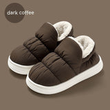 Ankle Wrap Cotton Slippers Women's Winter Dark Coffee 0 - Tophatter Daily Deals