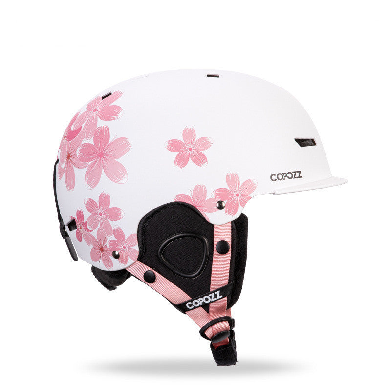 Adult Single And Double Board Snow Goggles Integrated Crash Helmet Cherry Blossom 0 - Tophatter Daily Deals