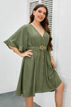 Plus Size Surplice Neck Half Sleeve Dress Casual Dresses - Tophatter Daily Deals