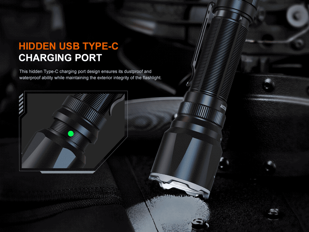 FENIX FLASHLIGHT BLACK - TK22R - Tophatter's Army Deals FLASHLIGHTS - Tophatter Daily Deals