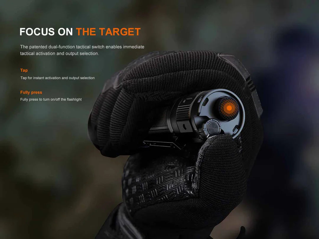 FENIX FLASHLIGHT BLACK - TK22R - Tophatter's Army Deals FLASHLIGHTS - Tophatter Daily Deals