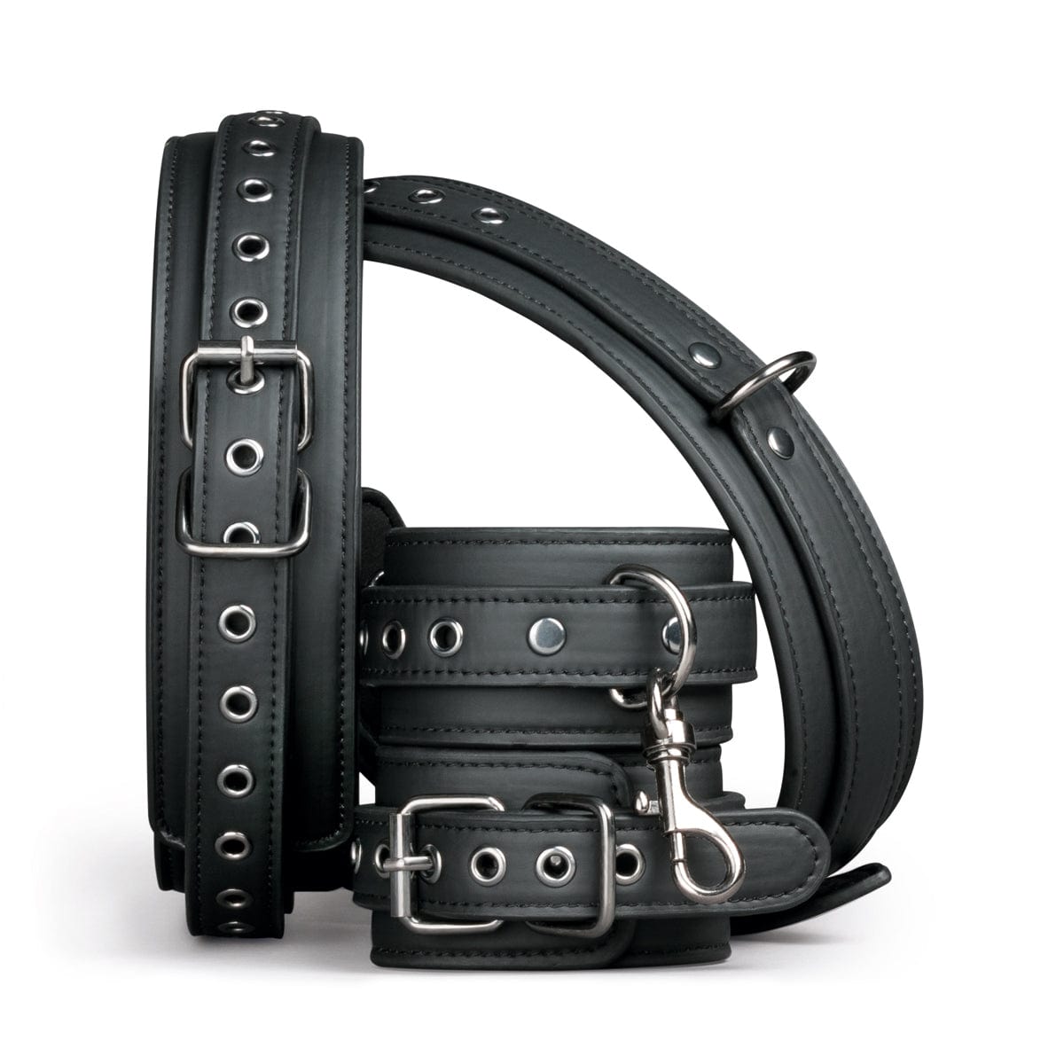 Thigh and Wrist Cuff Set – Durable Faux Leather BDSM Restraint Accessory > Bondage Gear > Restraints - Tophatter Daily Deals
