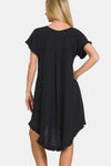 Zenana Fringe Edge High Low Flowy Dress with Pockets Casual Dresses - Tophatter Daily Deals