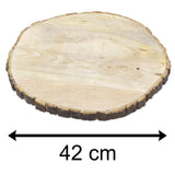 42cm Wooden Tree Trunk Cake Stand | Large Wedding Birthday Cake Round Display Board | Serving Platter Table Centerpiece Cake Stand - Tophatter Daily Deals