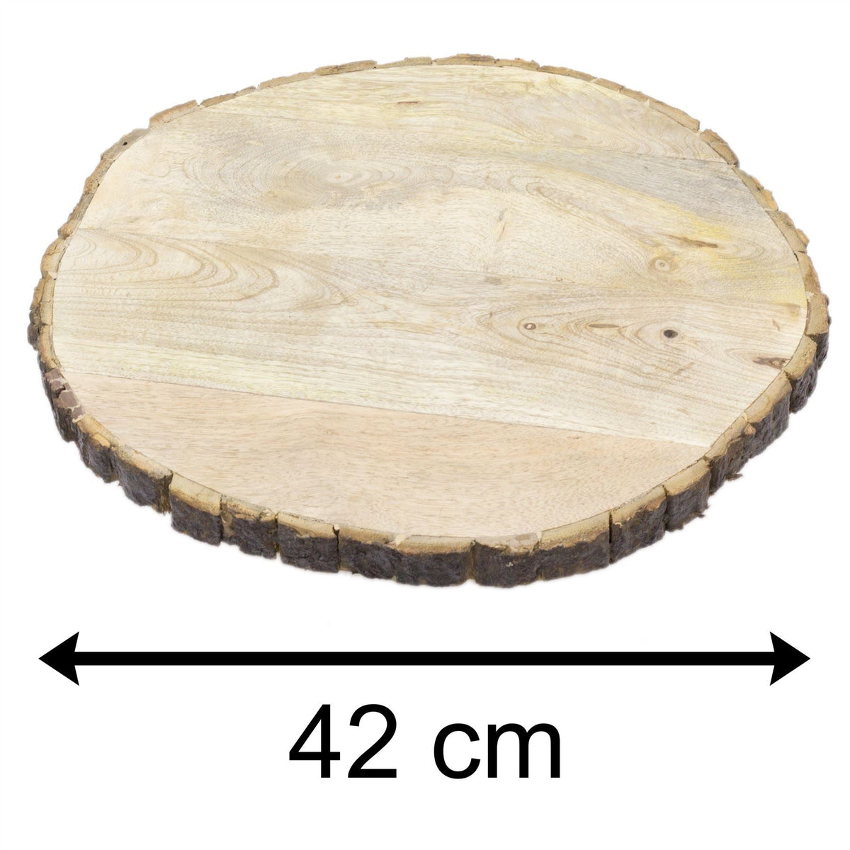 42cm Wooden Tree Trunk Cake Stand | Large Wedding Birthday Cake Round Display Board | Serving Platter Table Centerpiece Cake Stand - Tophatter Daily Deals