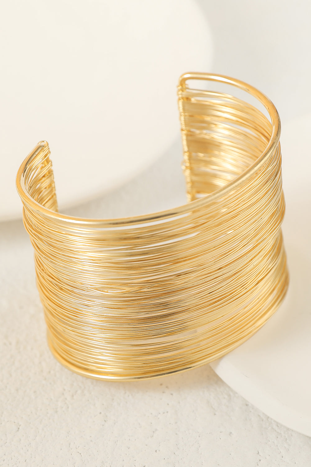 Gold Casual Metal Open Cuff Layered Wire Bracelet Bracelets - Tophatter Daily Deals