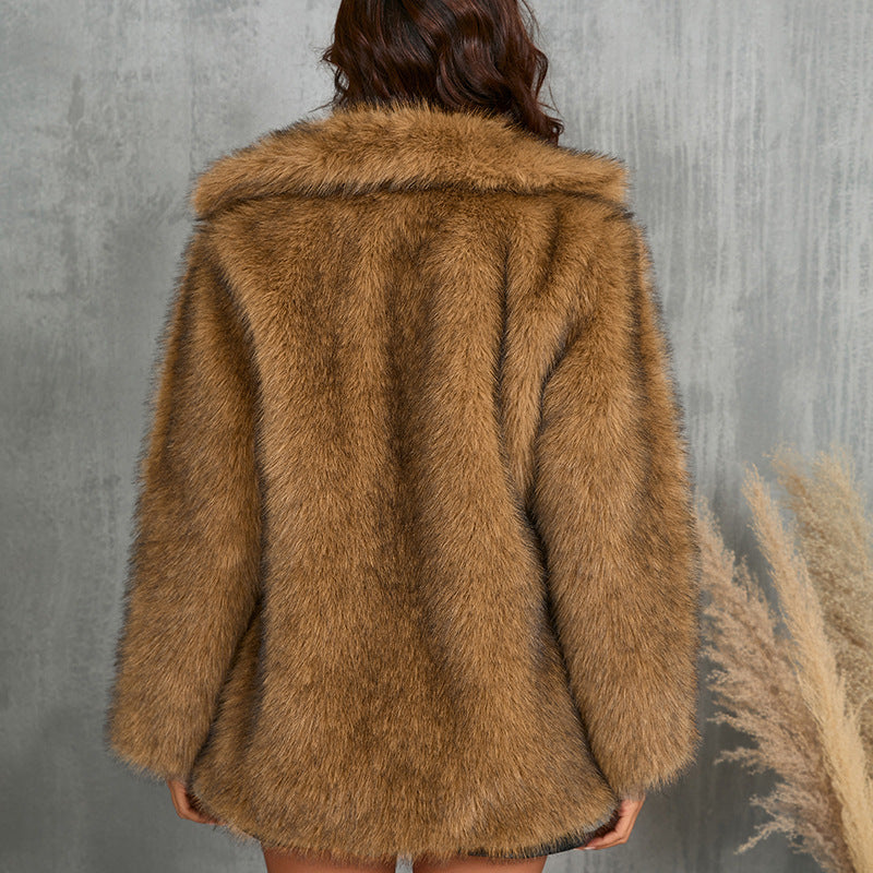 Autumn And Winter Women's Toka Fur Collar Coat 0 - Tophatter Daily Deals