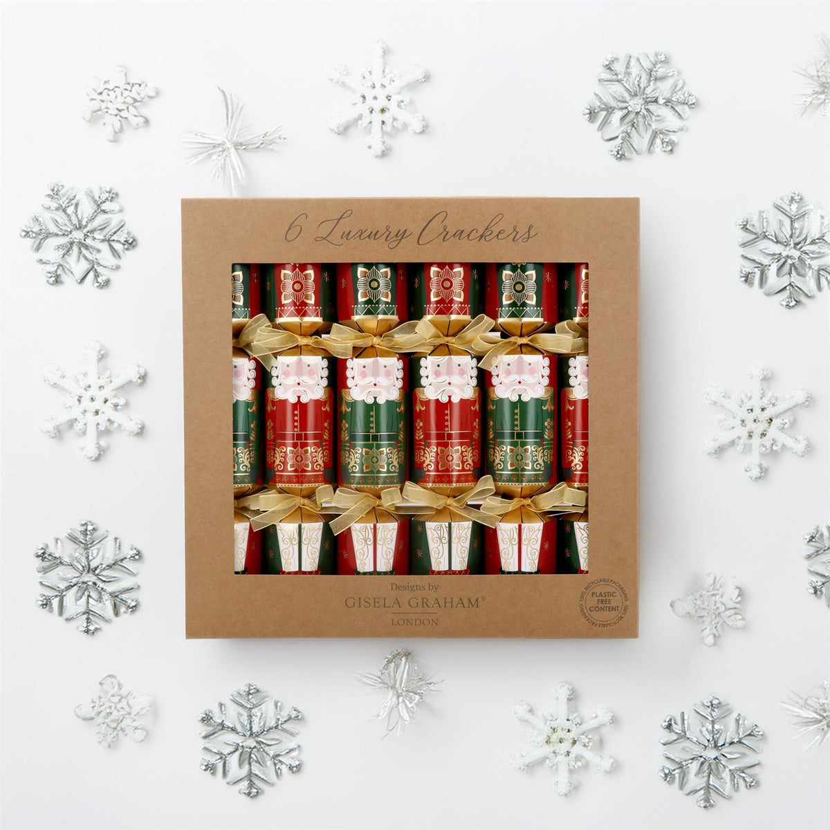 Box of 6 Nutcracker Christmas Crackers | Luxury Festive Family Crackers Christmas Cracker - Tophatter Daily Deals