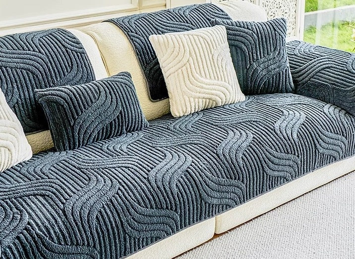 Autumn And Winter Thickening Non-slip Plush Sofa Cushion Dark gray 0 - Tophatter Daily Deals
