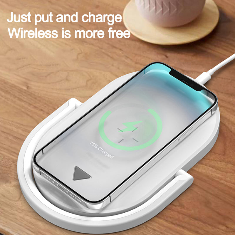 3 In 1 Foldable Wireless Charger Night Light Wireless Charging Station Stonego LED Reading Table Lamp 15W Fast Charging Light 0 - Tophatter Daily Deals