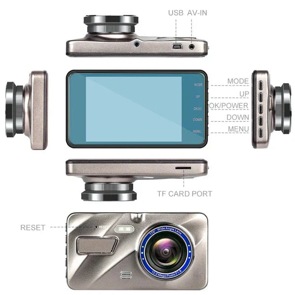 Dash Cam Dual Lens 1080P Night Vision Compact Car Recorder - Tophatter Daily Deals
